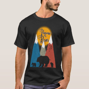Cute Twin Papaw Bear Two Cubs Little Bears Father' T-Shirt