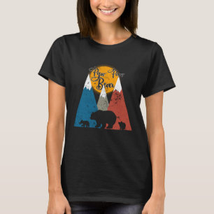 Cute Twin Paw Paw Bear Two Cubs Little Bears Fathe T-Shirt