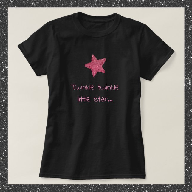 Cute Twinkle Little Star Black and Pink  T-Shirt (Creator Uploaded)