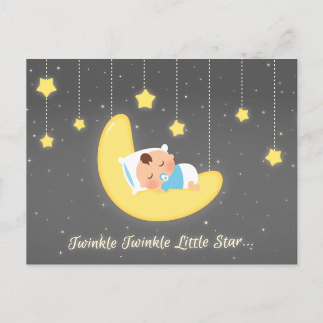 Cute Twinkle Twinkle Little Star Baby Newborn Postcard (Front)