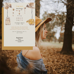 Cute Twins Boy & Girl Baby Shower Invitation