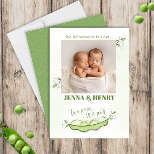 Cute Twins Photo Peas in a Pod  Invitation