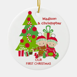 twins first christmas ornament