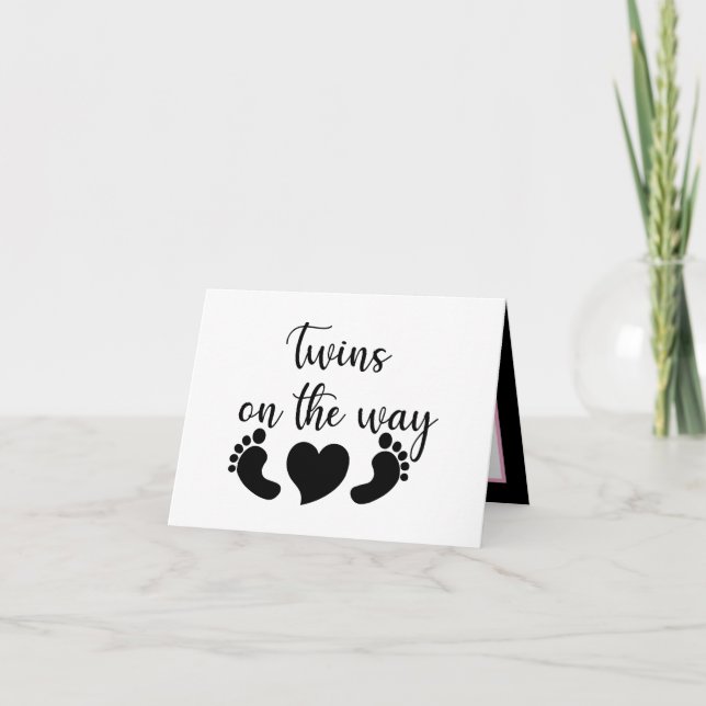 Cute twins word art add message  card (Front)