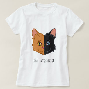 Cute Two Colour Orange and Black Chimera Cat T-Shirt