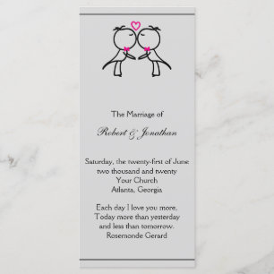 Cute Two Grooms Kissing Gay Wedding Program