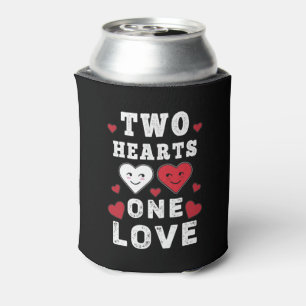 Cute Two Hearts One Love Birthday Valentine's Day Can Cooler