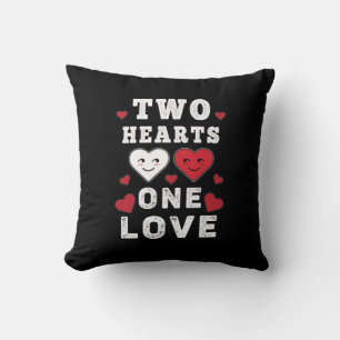 Cute Two Hearts One Love Birthday Valentine's Day Cushion