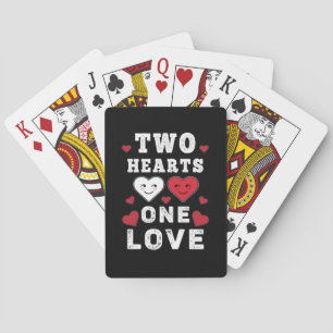 Cute Two Hearts One Love Birthday Valentine's Day Playing Cards