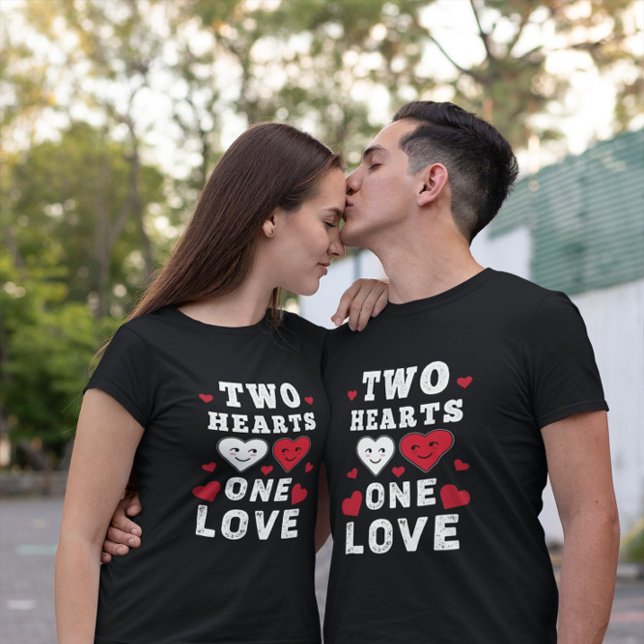 Cute Two Hearts One Love Birthday Valentine's Day T-Shirt (Creator Uploaded)