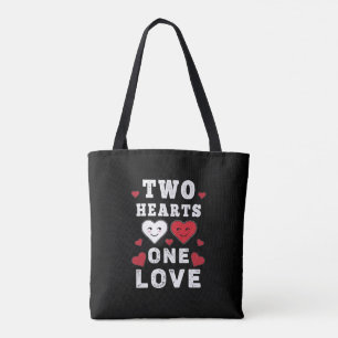 Cute Two Hearts One Love Birthday Valentine's Day Tote Bag