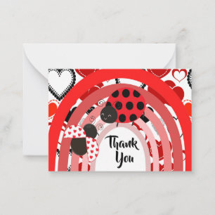 Cute Two Ladybugs Thank You Card