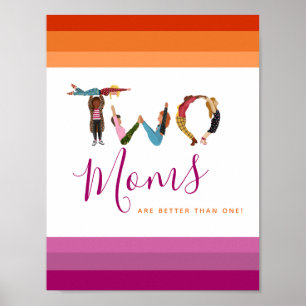 Cute Two Moms Are Better Than One Mother's Day Poster