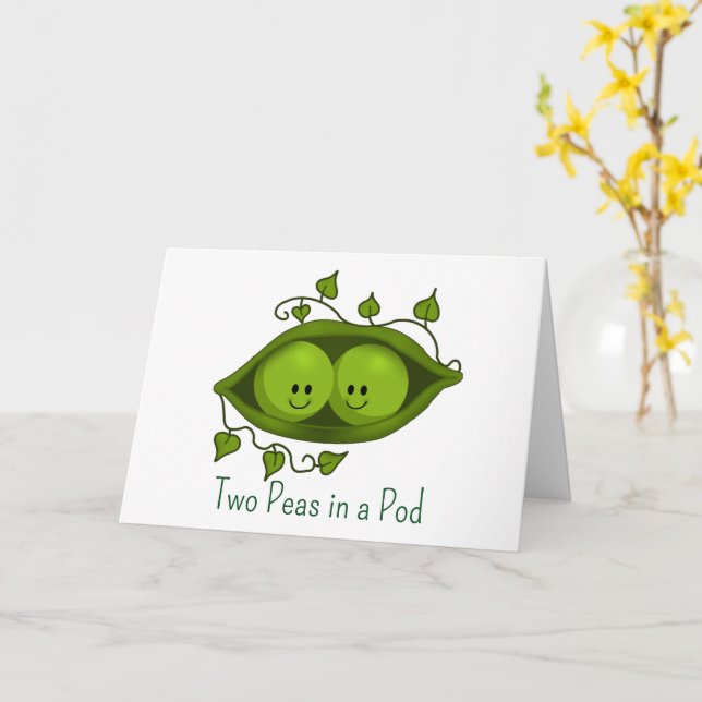 Cute Two Peas In A Pod  Card (Yellow Flower)