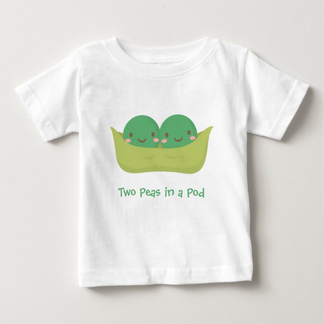 Cute Two Peas in a Pod For Baby Twins Baby T-Shirt (Front)
