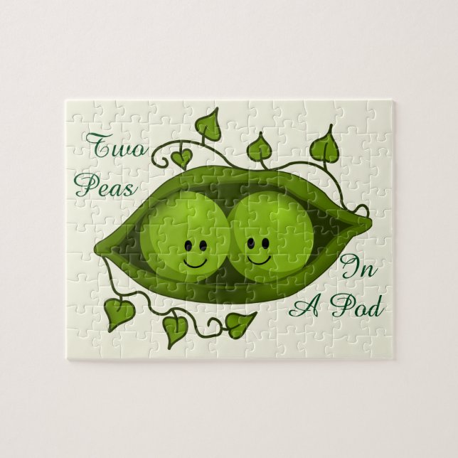 Cute Two Peas In A Pod Jigsaw Puzzle (Horizontal)