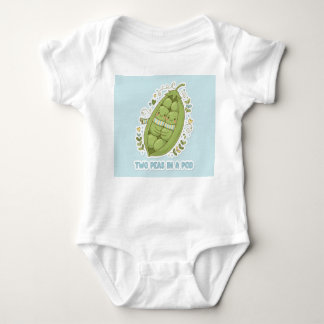 Cute “Two Peas in a Pod” Kawaii Couple Sticker Baby Bodysuit