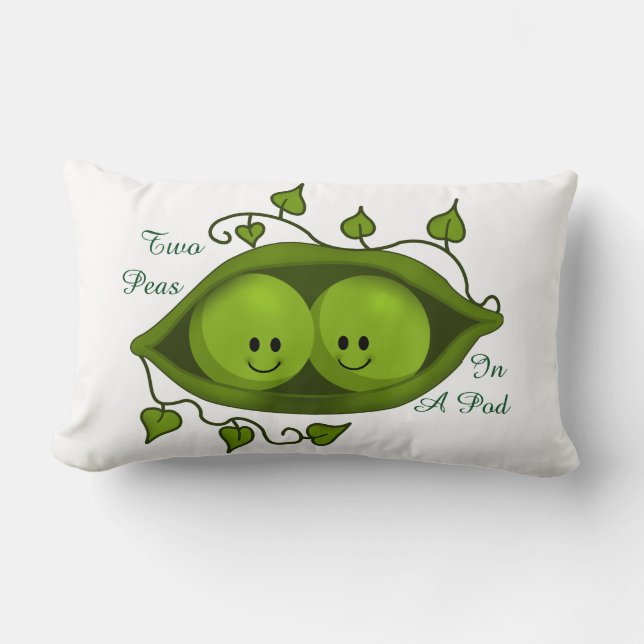 Cute Two Peas In A Pod Lumbar Cushion (Front)