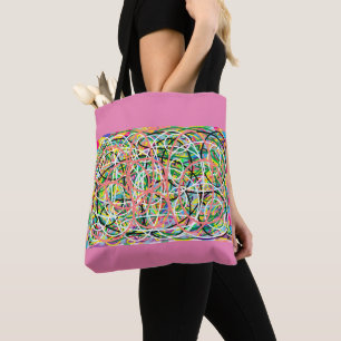 Cute two toned pink circles design tote bag