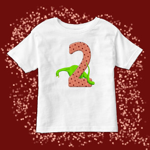Cute Two Year Old Longneck Green Dinosaur Birthday Toddler T-Shirt