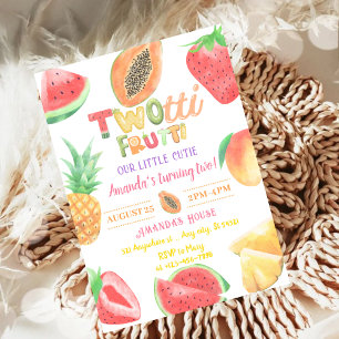 Cute Twotti Frutti Birthday Invitation