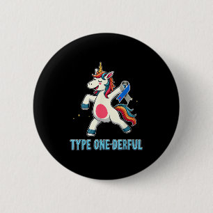 Cute Type 1 Diabetes Awareness T1d Type One-derful 6 Cm Round Badge