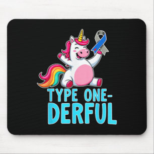Cute Type 1 Diabetes Awareness T1d Type One-derful Mouse Pad