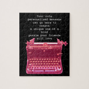 Cute Typewriter Personalised Jigsaw Puzzle