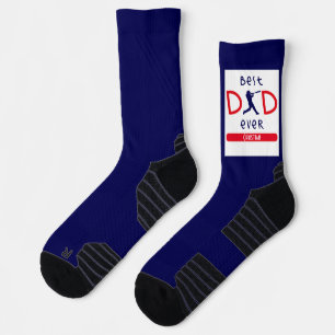 Cute Typography Baseball Best Dad Ever Fathers Day Socks