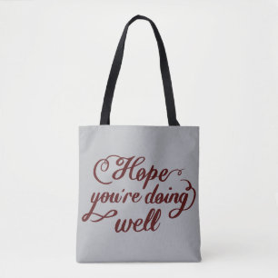 Cute Typography Jean Jacket Tote Bag