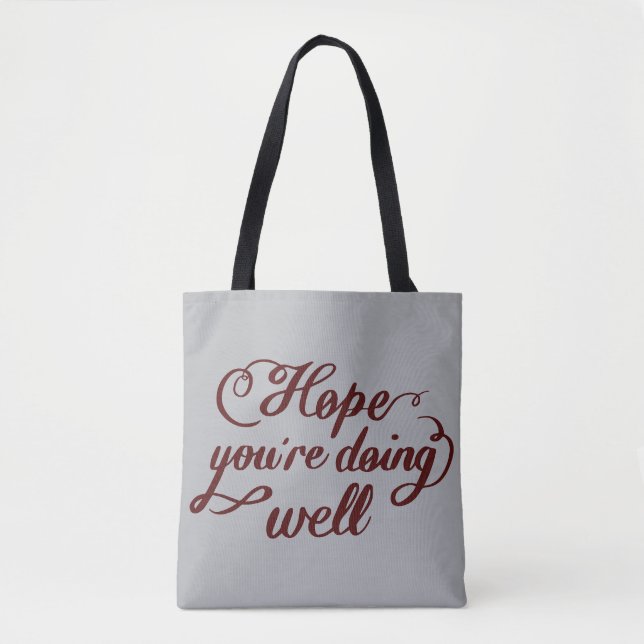 Cute Typography Jean Jacket Tote Bag (Front)