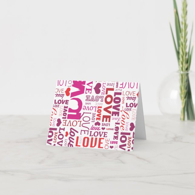 Cute typography love valentines card (Front)