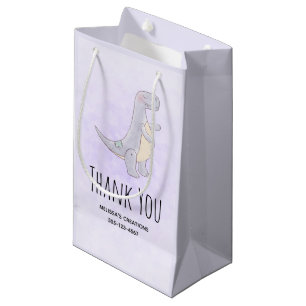 Cute Tyrannosaurus Rex Dinosaur Toy Thank You Small Gift Bag
