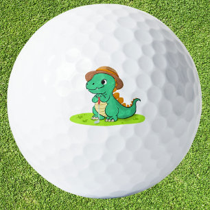 Cute Tyrannosaurus Rex on Putting Green Golf Golf Balls