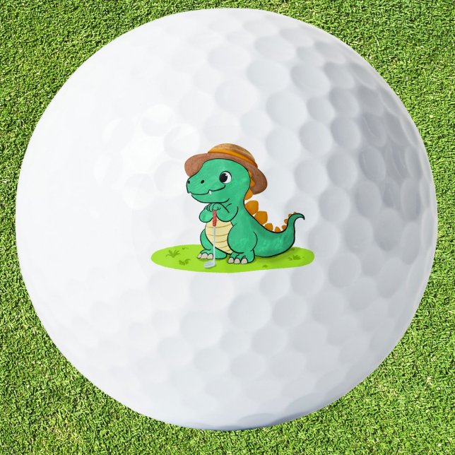 Cute Tyrannosaurus Rex on Putting Green Golf Golf Balls (Creator Uploaded)