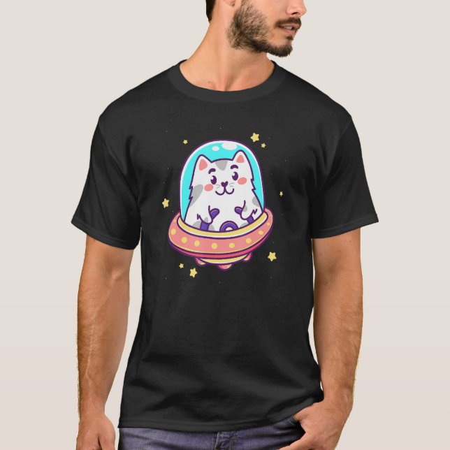 Cute UFO Cat T-Shirt (Front)
