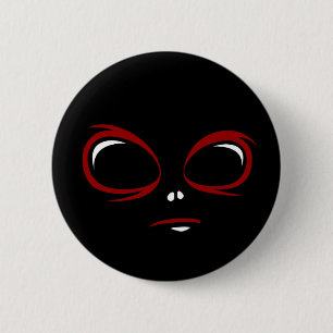 Cute ufo face monster 6 cm round badge