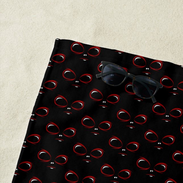 Cute ufo face monster  beach towel (In Situ)