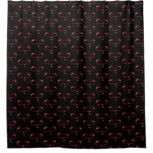 Cute ufo face monster shower curtain
