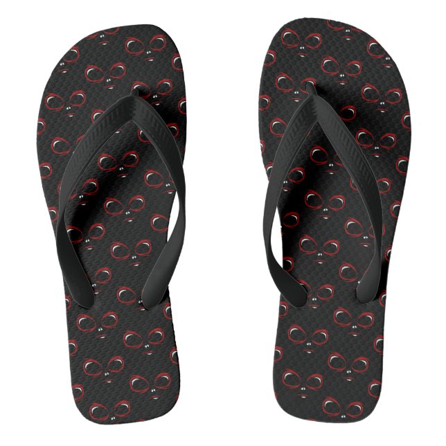 Cute ufo face monster  thongs (Footbed)