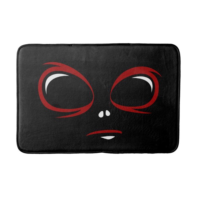 Cute ufo face monster  throw pillow button bath mat (Front)