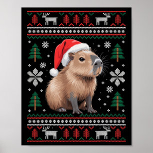 Cute Ugly Capyra Christmas 2 Poster