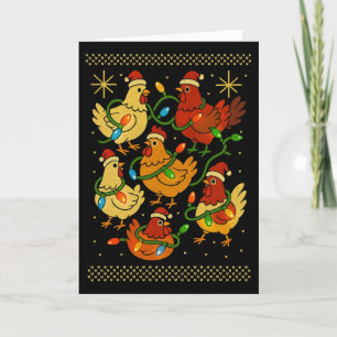 Cute Ugly Christmas Chickens Hen Shirt Funny Xmas Card