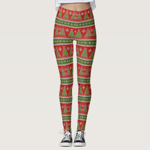 Cute Ugly Christmas sweater fun Christmas Leggings