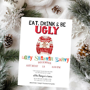 Cute Ugly Sweater Christmas Party Invitation