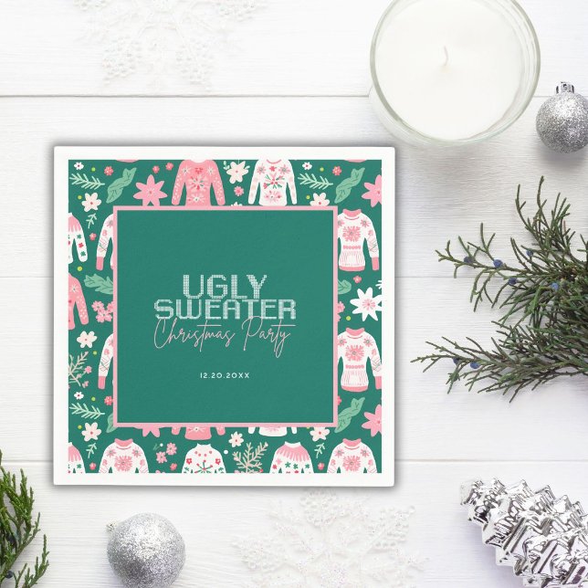 Cute Ugly Sweater Christmas Party Napkin (Creator Uploaded)