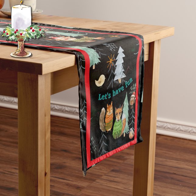 Cute Ugly Sweater Christmas Party Nordic Animals Medium Table Runner (Cute Ugly Sweater Christmas Party Nordic Animals Medium Table Runner)