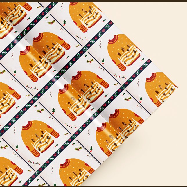 Cute Ugly Sweater Pattern Christmas Gift  Wrapping Paper (Cute Ugly Sweater Pattern Christmas Gift Wrapping Paper)