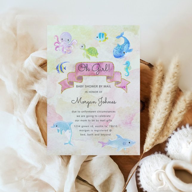 Cute Under the Sea Baby Shower by Mail Invitation (Creator Uploaded)