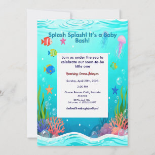 Cute Under the Sea Baby Shower Invitation - Ocean 